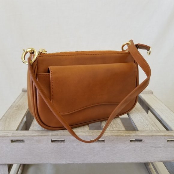 NEW! Brown Faux Leather Purse Shoulder Crossbody Bag w/Detachable Strap - Picture 12 of 14